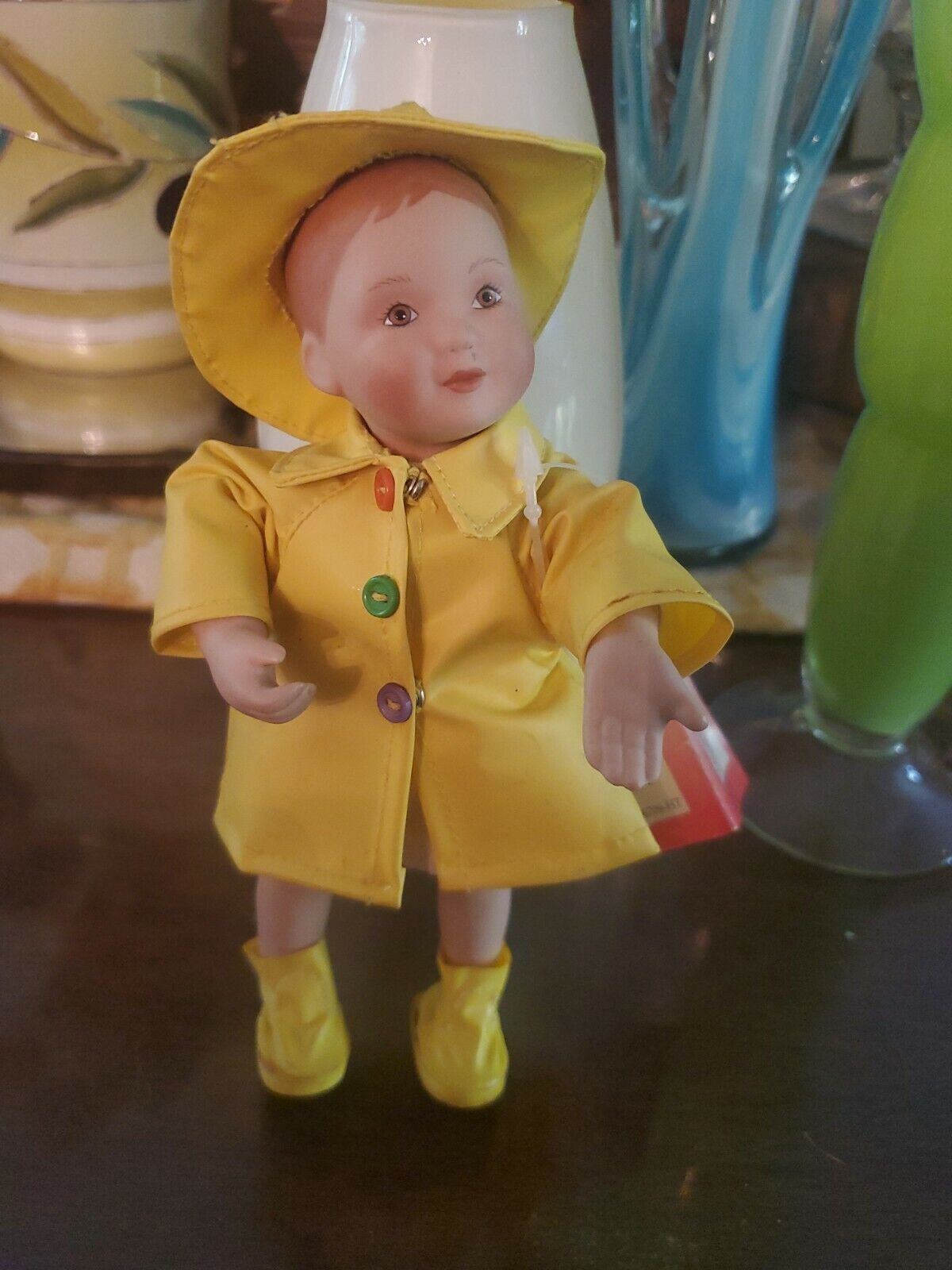 Ashton Drake 1995 Calander Babies September Girl Doll in yellow rain gear