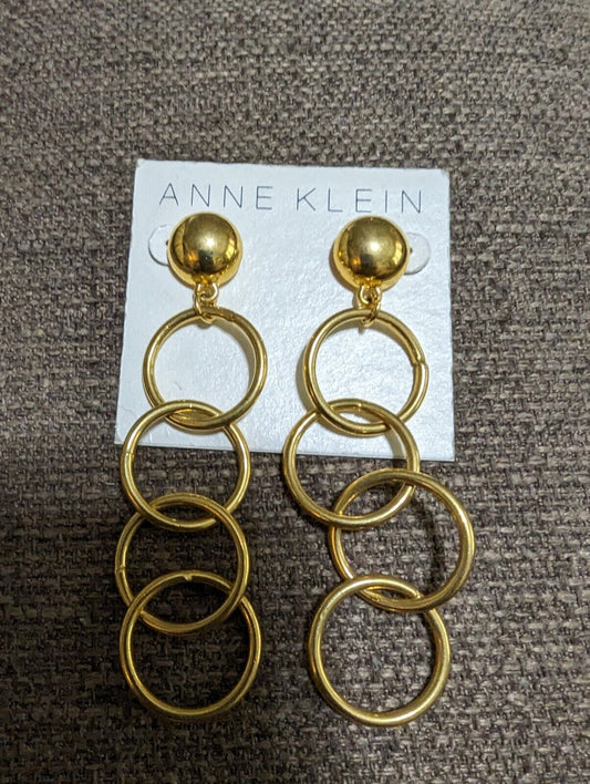 Ann Klein Four Hanging Loops Pinback Earrings