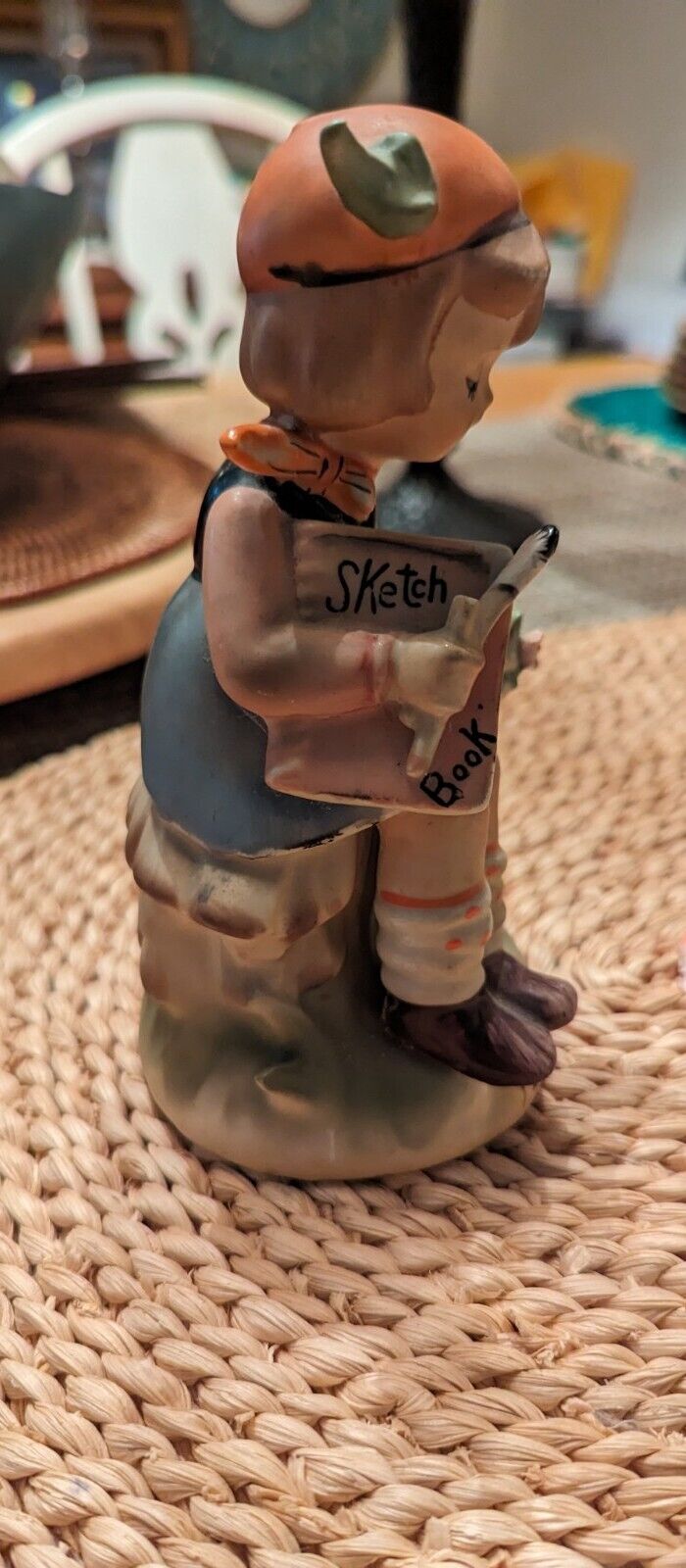 Original Arnart Creations Japan Erich Stauffer Girl With Book Sitting Figurine