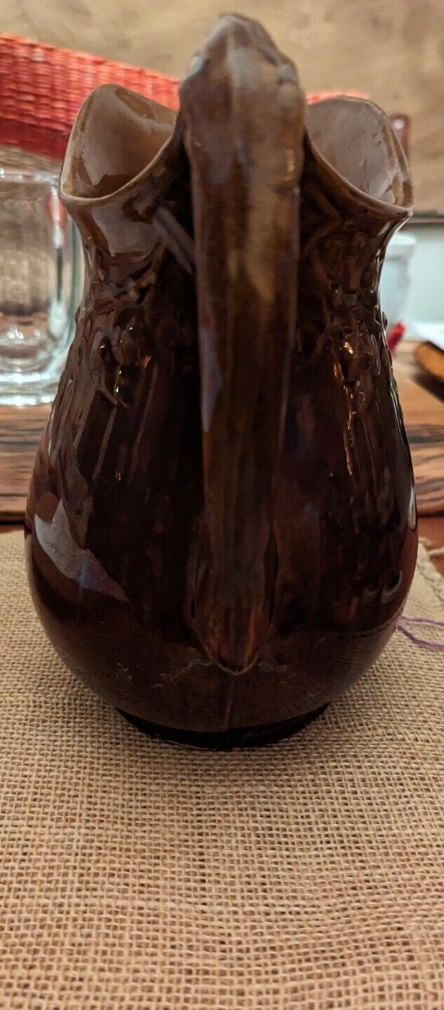 Brown Glazed Pottery Pitcher