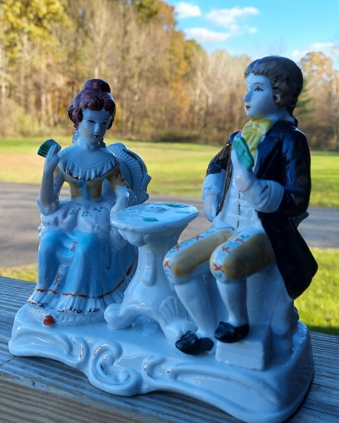 Colonial Couple Porcelain Figurine