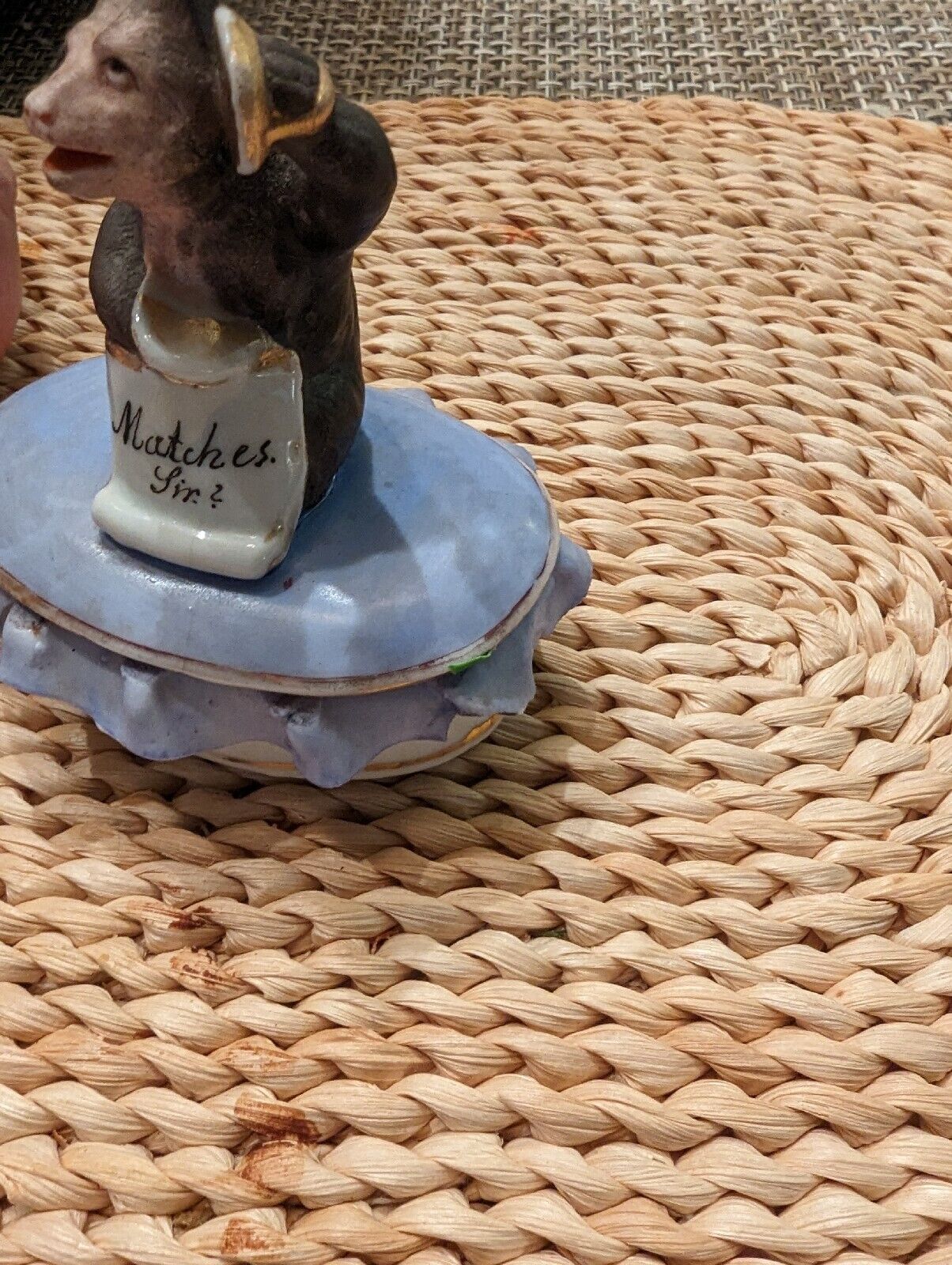 Vintage and unique Small Bear Ceramic Trinkets Box