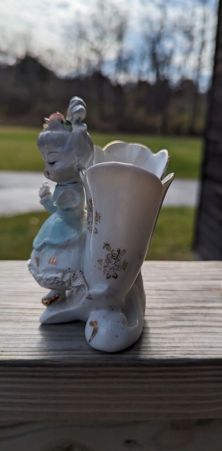 Vintage Ucago Ceramics Porcelain Double Welled Vase