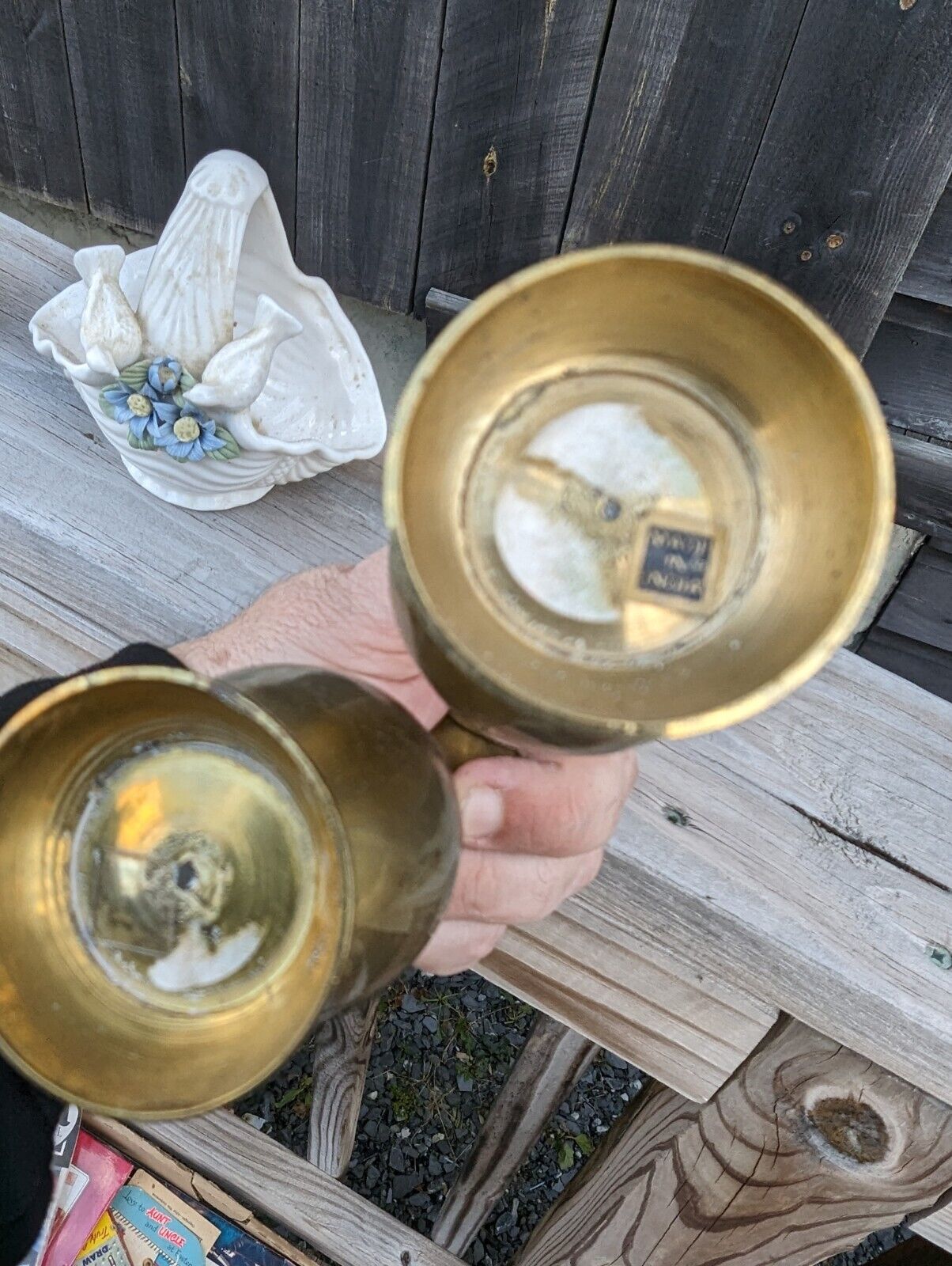 Pair Of Bras  Bud Vases/ Candle Holders Made In India