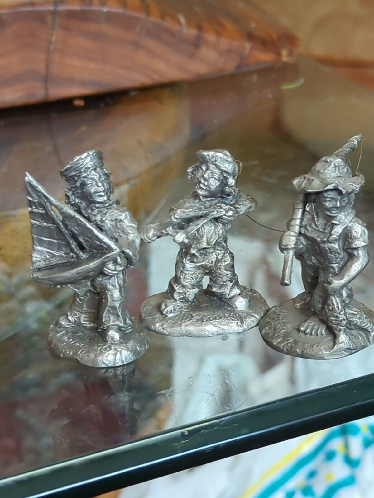 DeadEye, Cast Off, First Catch, Three International Pewter Figurines