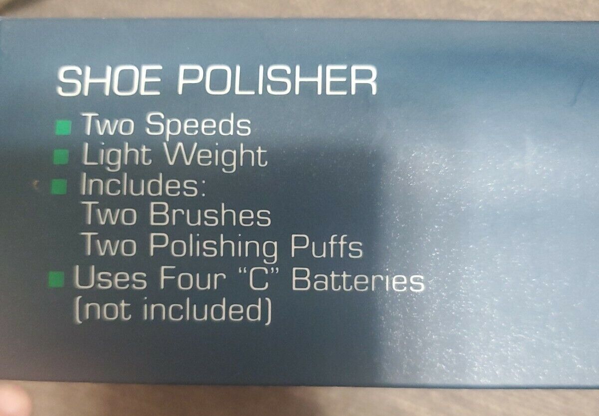 Creative Concepts Two Speeds Two Brushes Two Puffs Shoe Polisher  Batteries