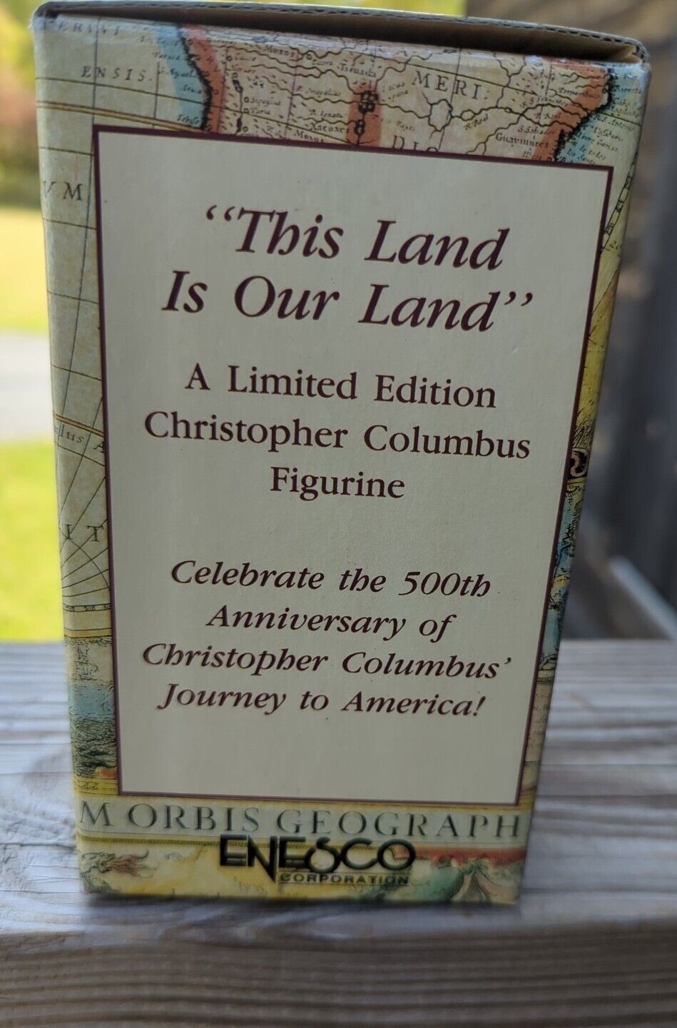 Enesco Precious Moments 1992 Christopher Columbus Figurine-This Land Is Our Land