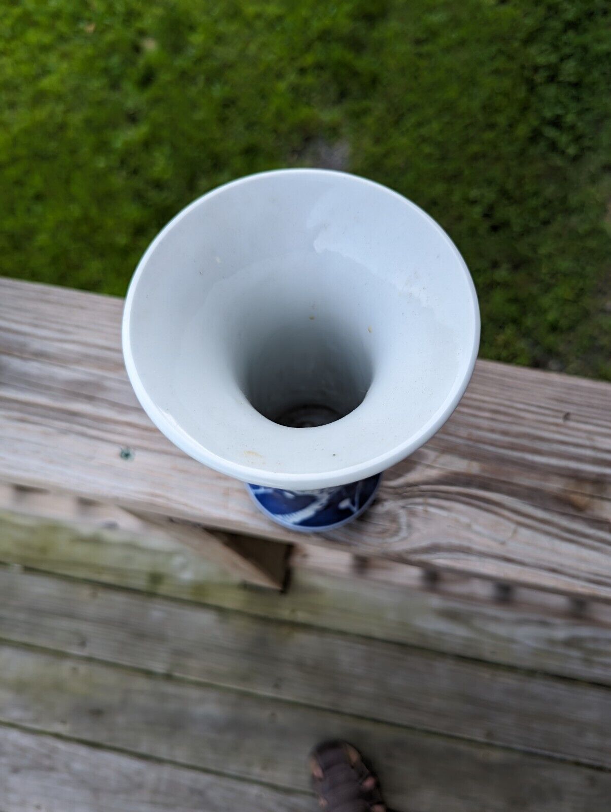 Blue And White Palm Blossom Vase