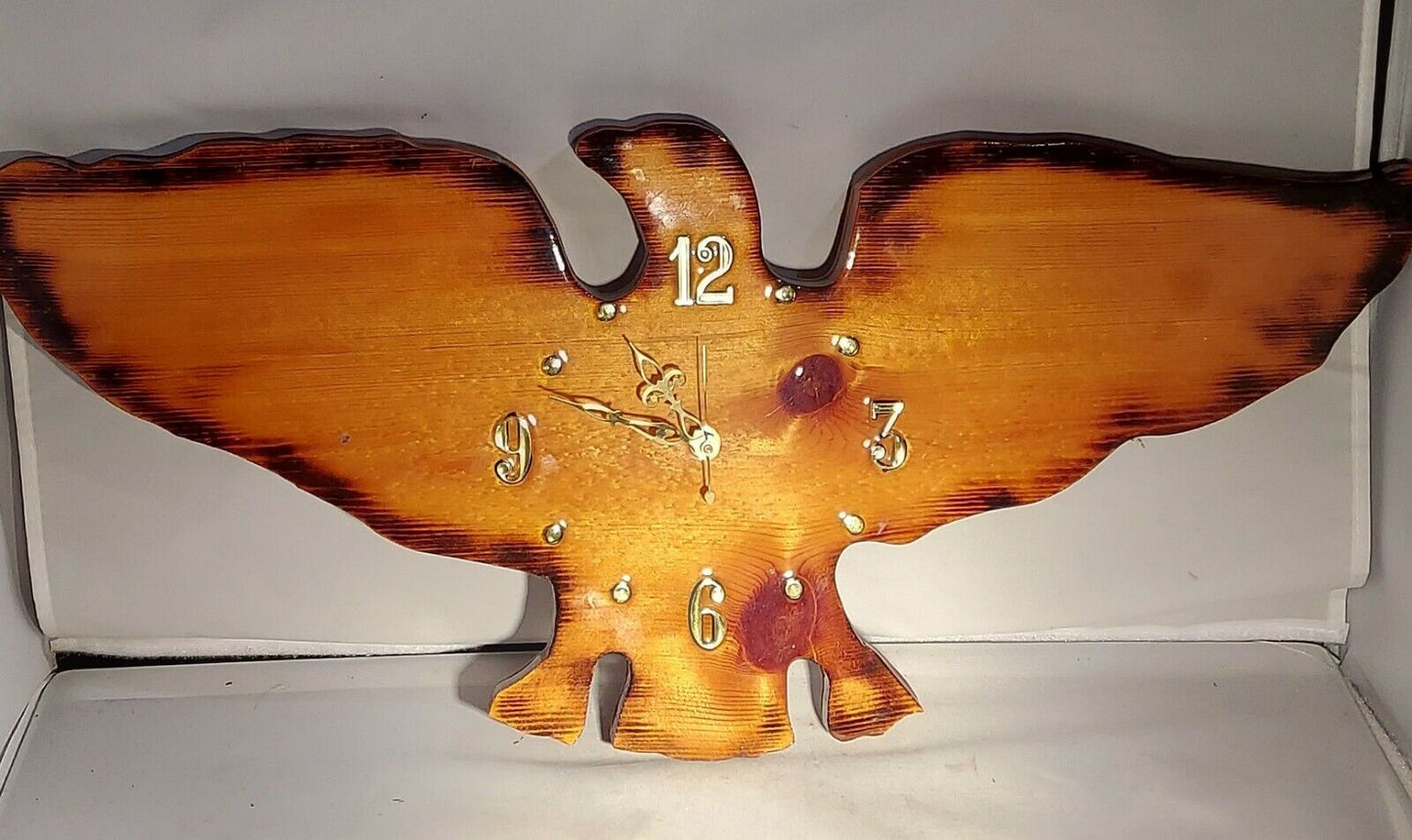 Strings N Things Wood Eagle Wall Clock