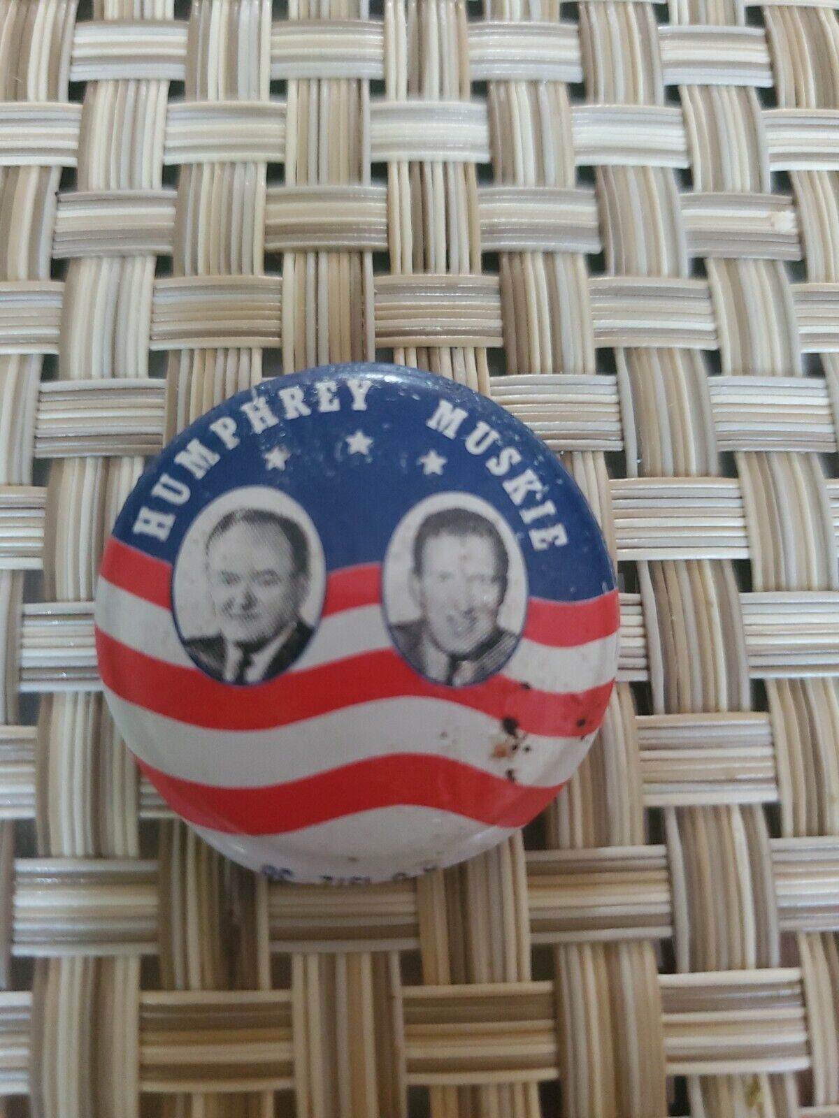 Vintage Humphrey Muskie Political Campaign Button Pinback Pin