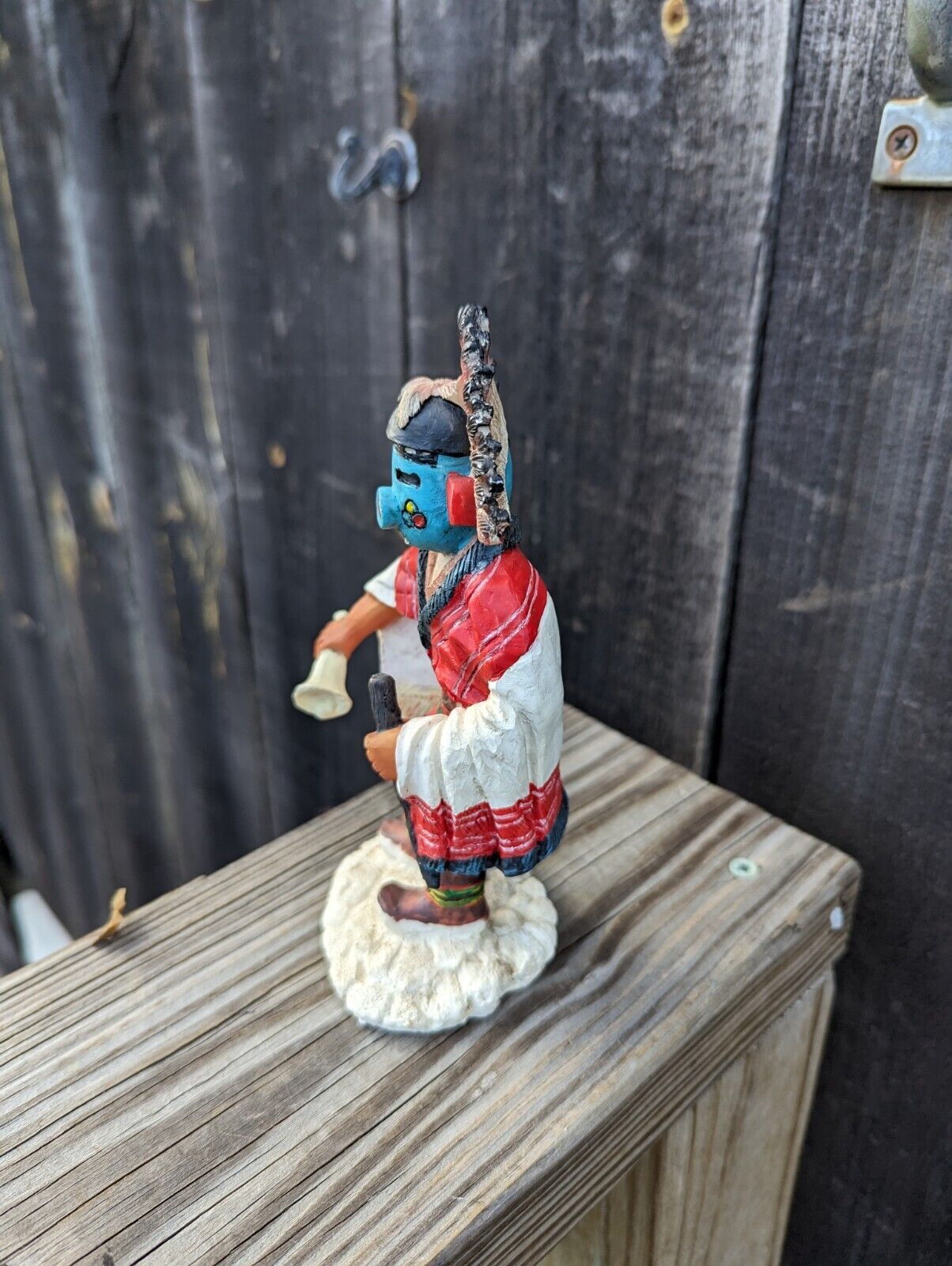 Vintage 1980 Hopi Kachina Ceramic 7" Figurine