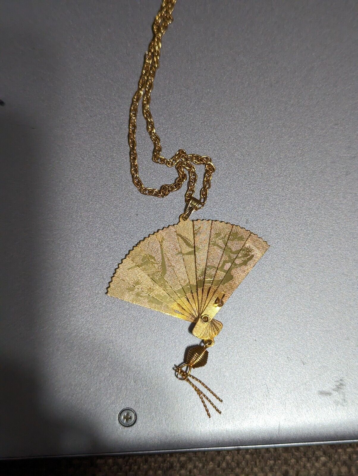 Articulated fan necklace beautiful VINTAGE