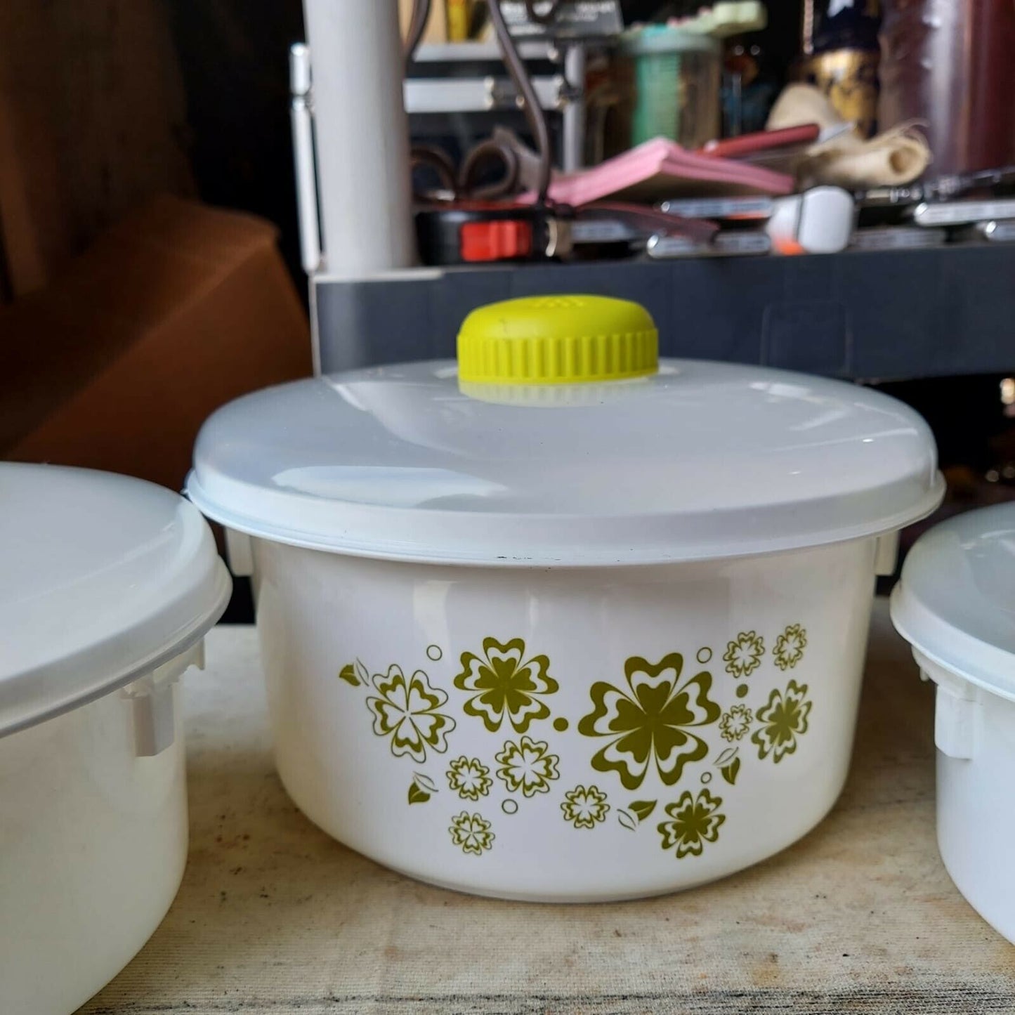 green floral microwave cookware and Storage set