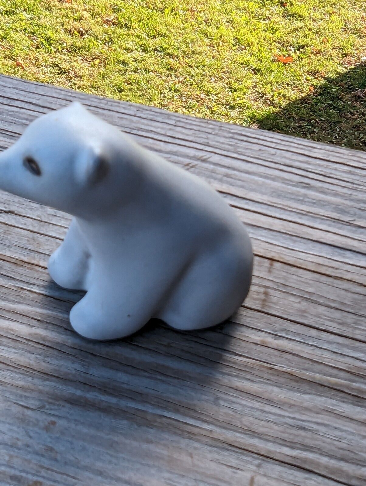 Vintage POD Studios Signed Miniature All White Polar Bear Figurine 3.5" Tall