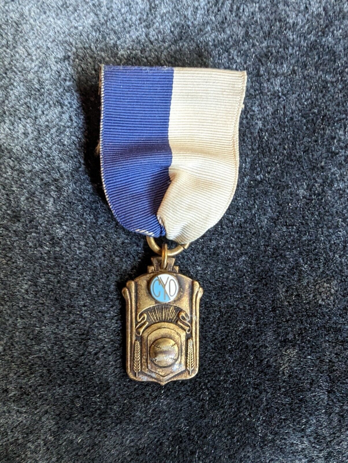 1941 RELAY CYO Baseball Sports Award Medallion Ribbon Medal