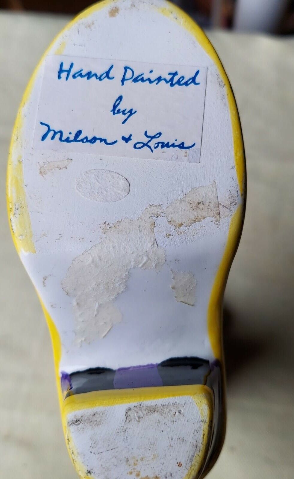 Milson And Louis Hand Painted Porcelain Boot.