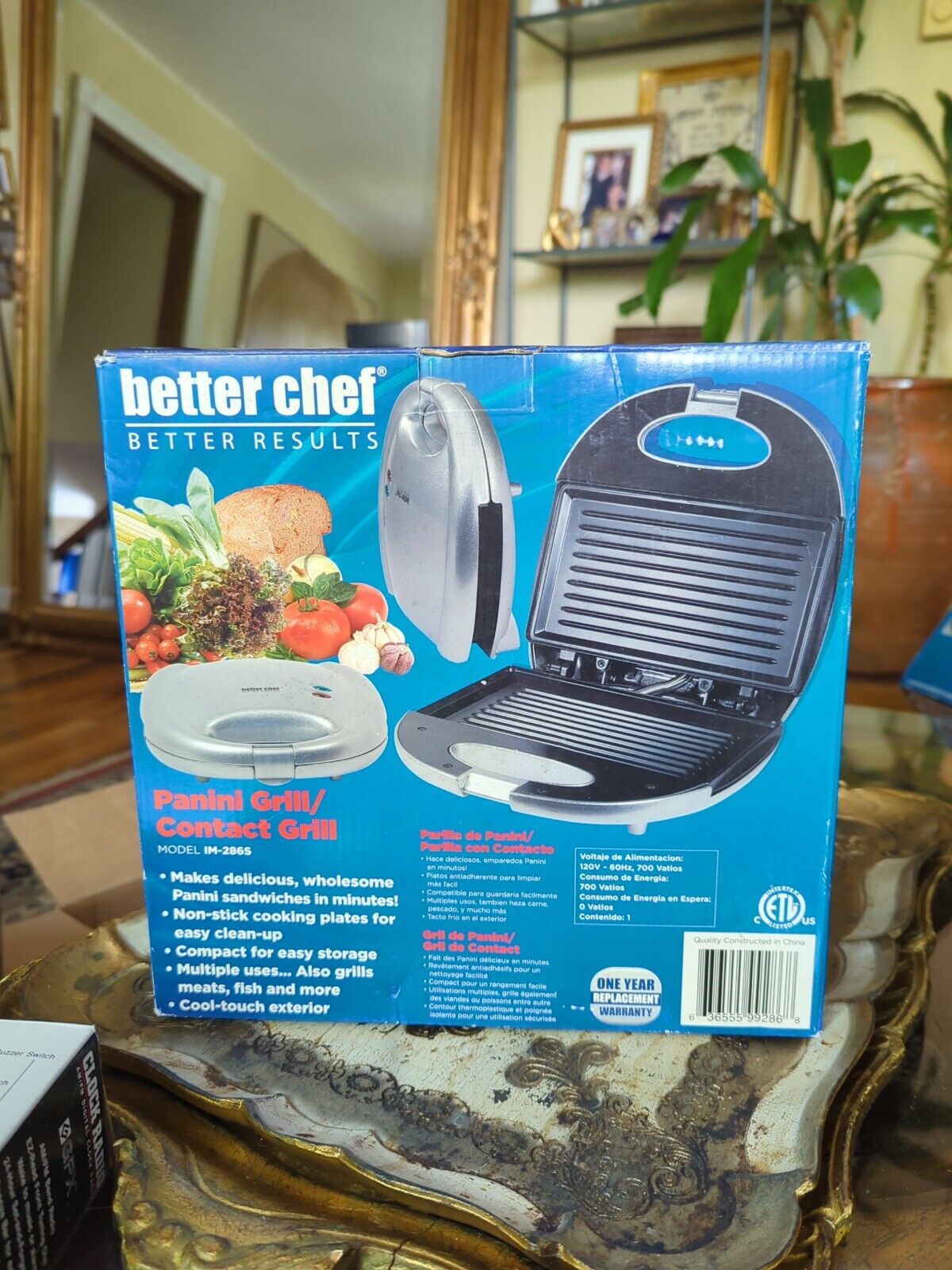 Better Chef Panini Grill/Contact Grill Model IM-286S