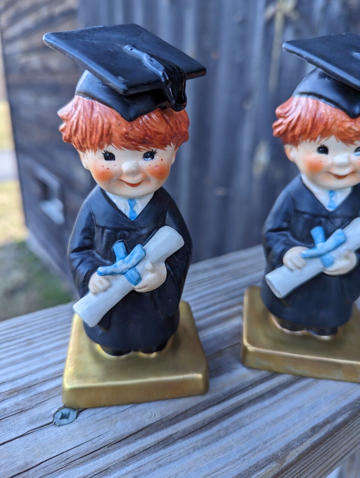 Pair of GOEBEL REDHEAD BACHELOR DEGREE FIGURINES (BOY GRADUATE) 5"H WEST GERMANY