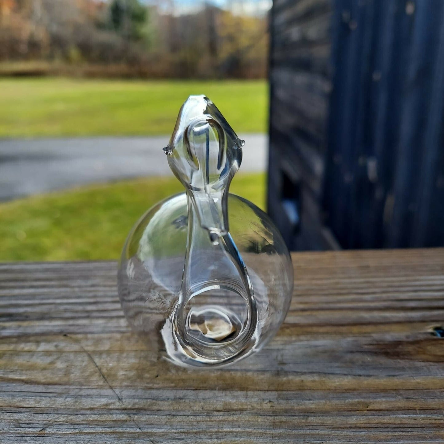 Knobler Clear Glass Swan set of four. 4" tall each