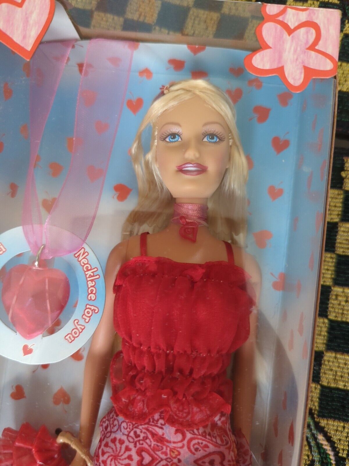 With Love Valentine Barbie Doll With Comb, Bag & Necklace New in Box