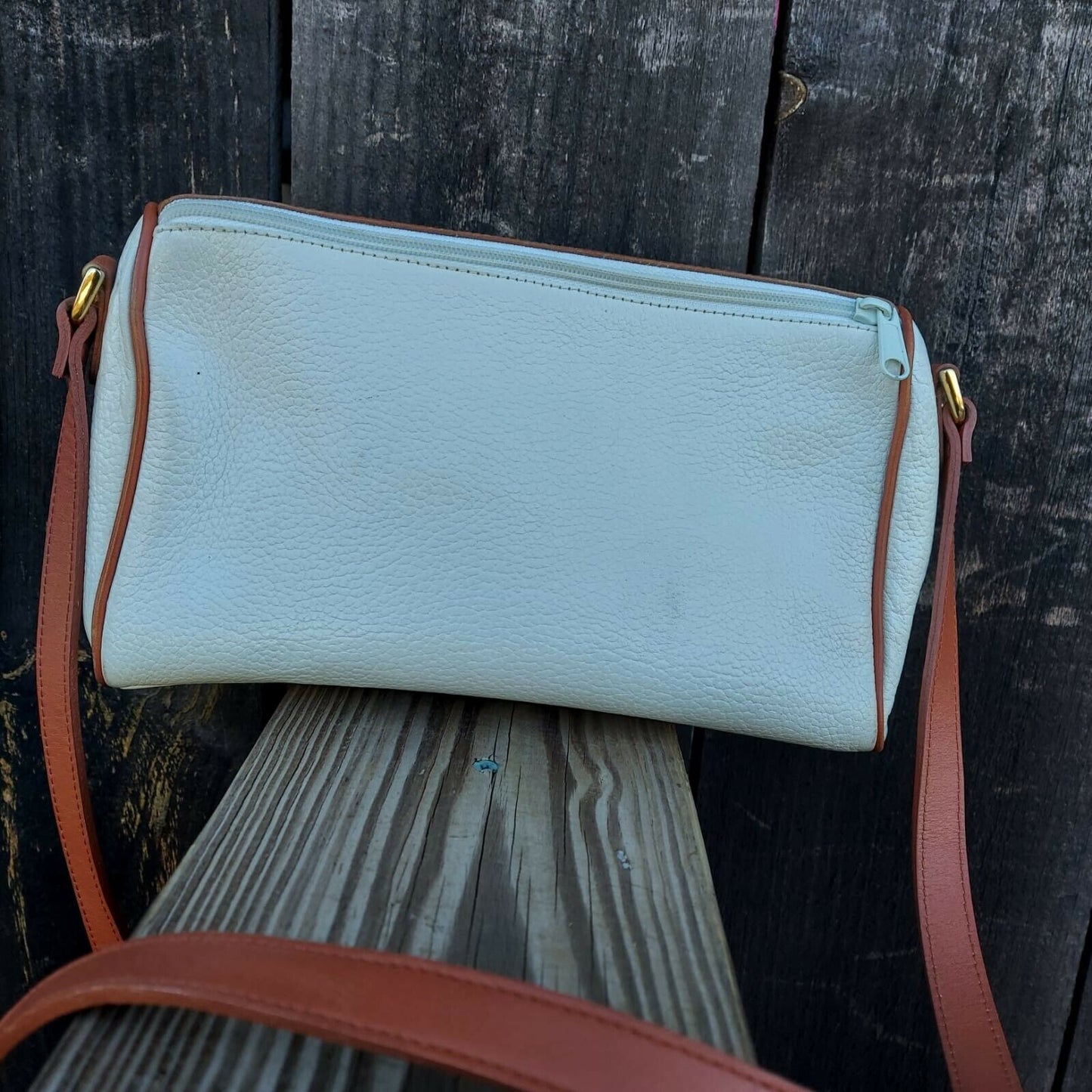 Vintage Smith Forester Cross Body Purse White Leather made in Korea