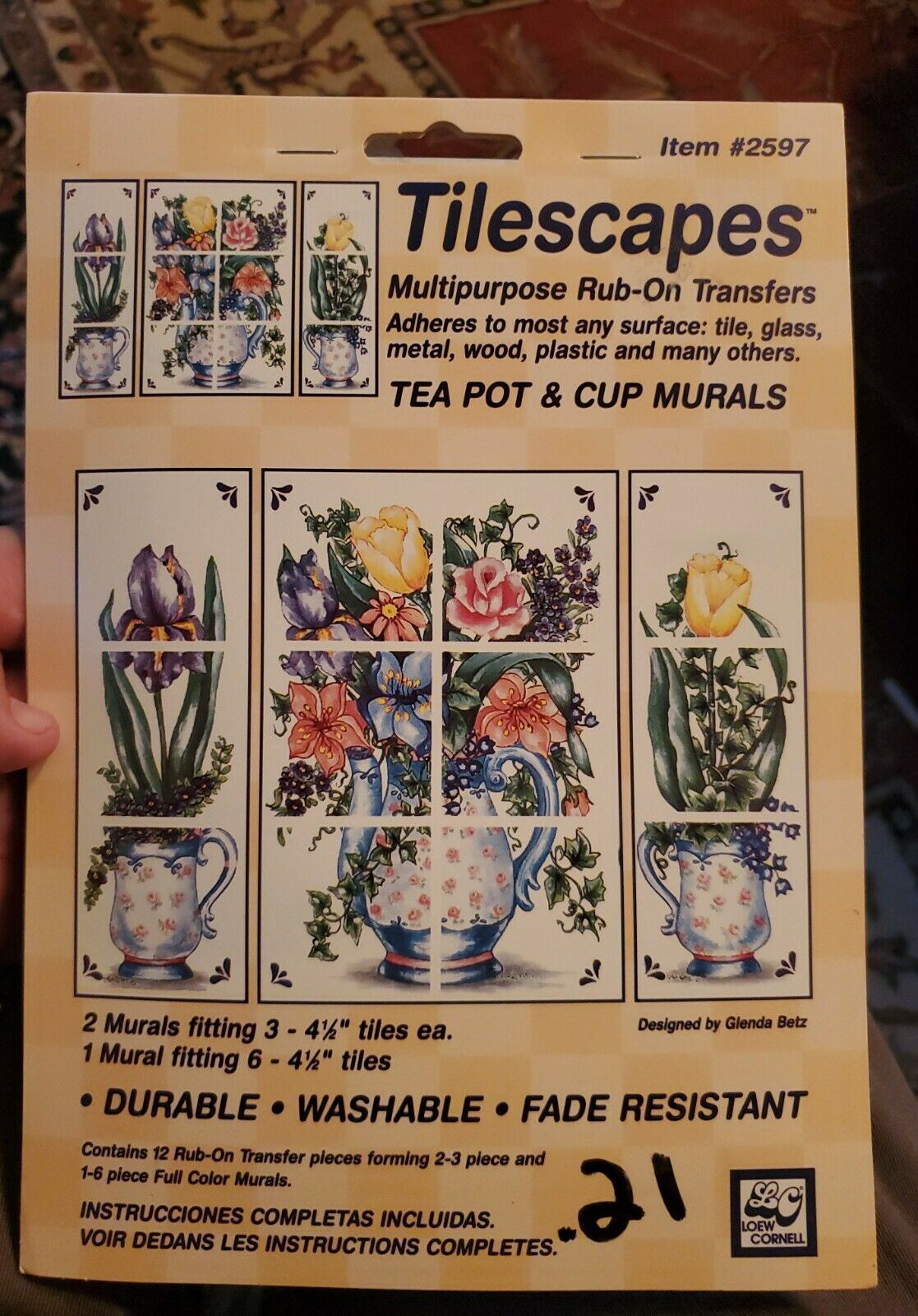 Tilescapes multipurpose rub on transfers for Tile,glass,metal, wood, plastic