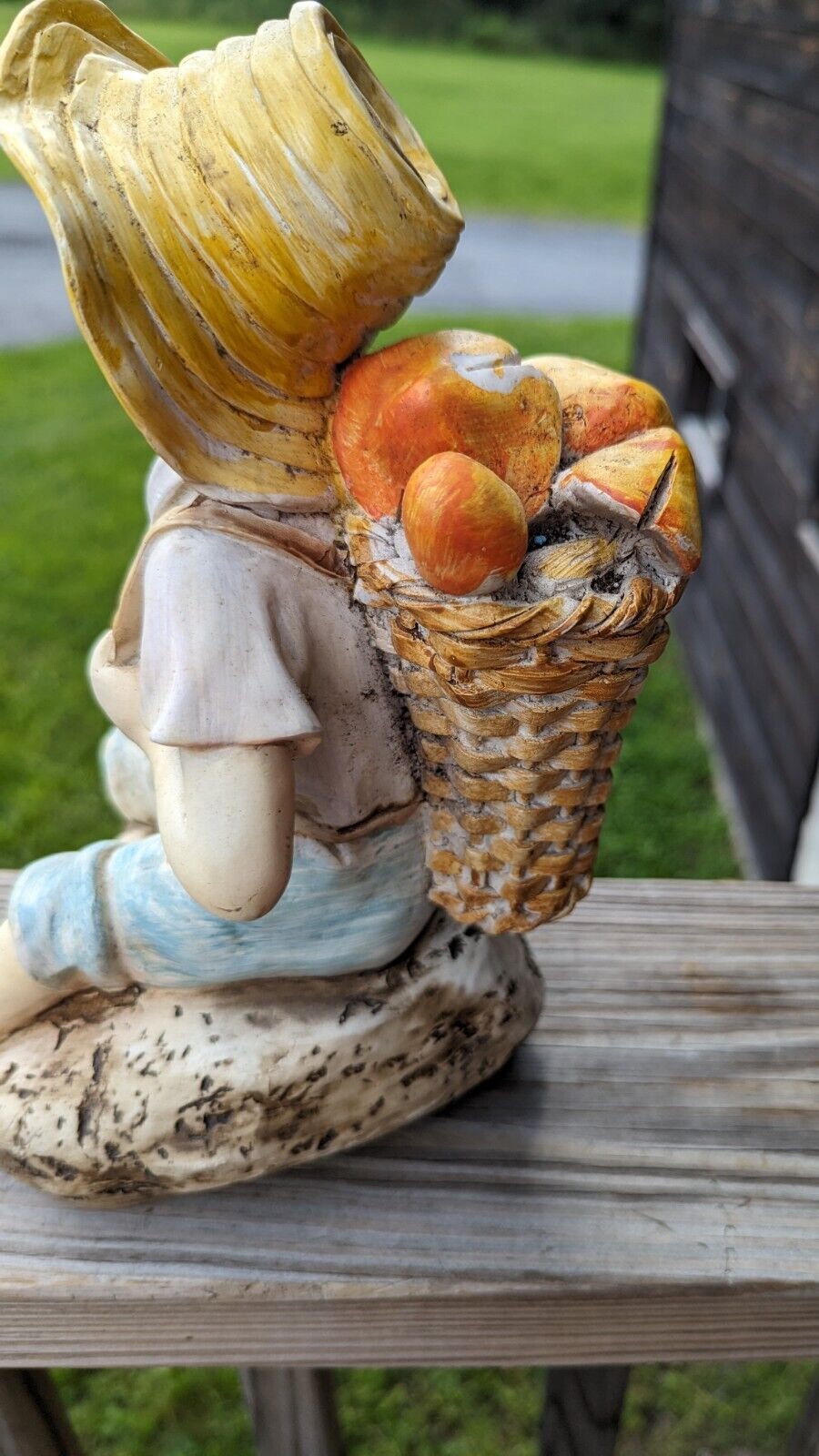 Large Tiered Daydreaming Innocent Young Homco Boy Sitting Down On Rock Figurine