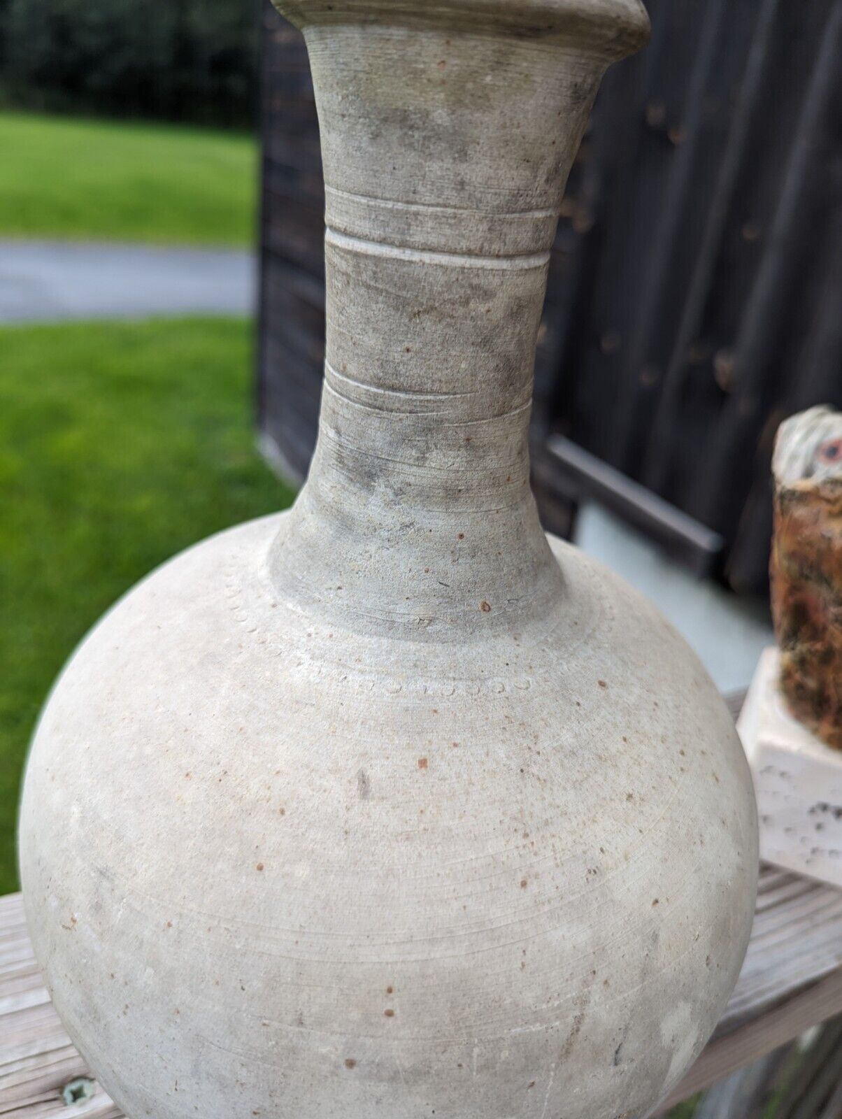 Vintage Ceramic Long Neck Round Bottom Jug