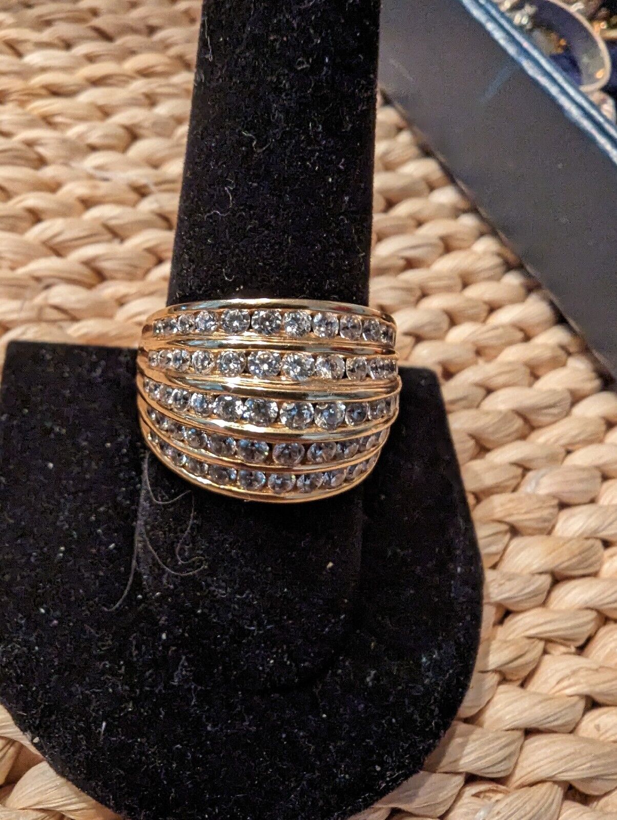 3 Cts Cz Wide Band 925 K's Ring Marked Size 9