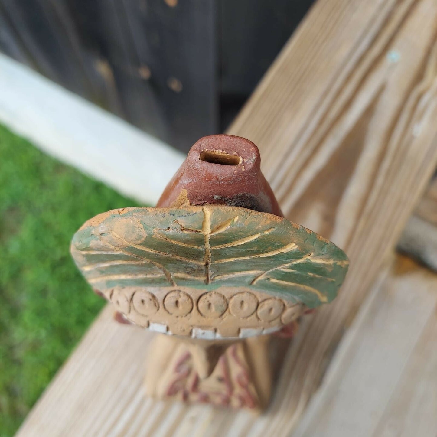 AZTEC MAYAN POTTERY FLUTE SCULPTURE