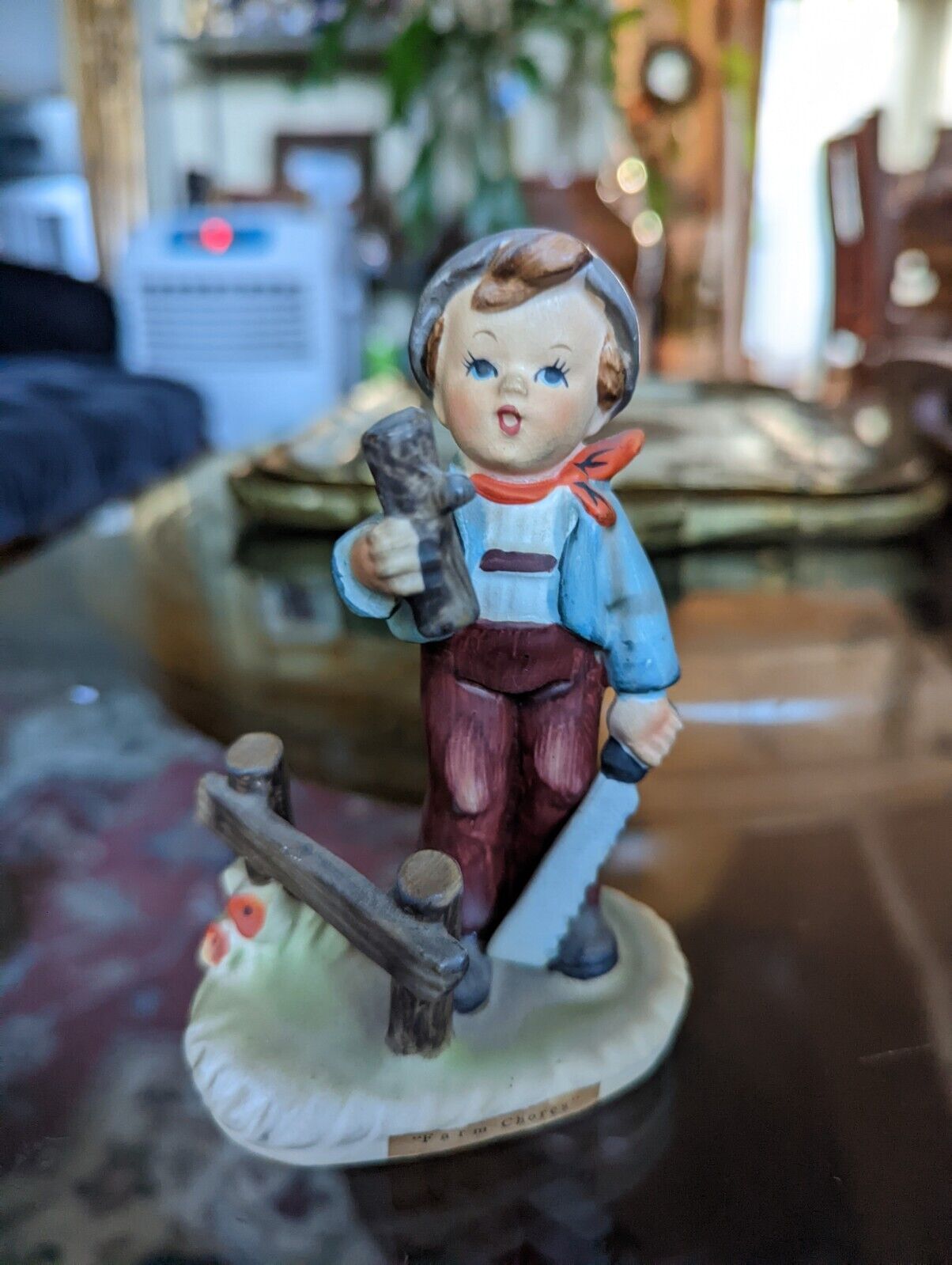 Vintage Anrat Erich Stauffer Farm Chores Boy Figurine