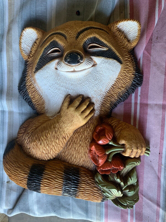 Red Panda with Roses Wall Decoration Hard Plastic