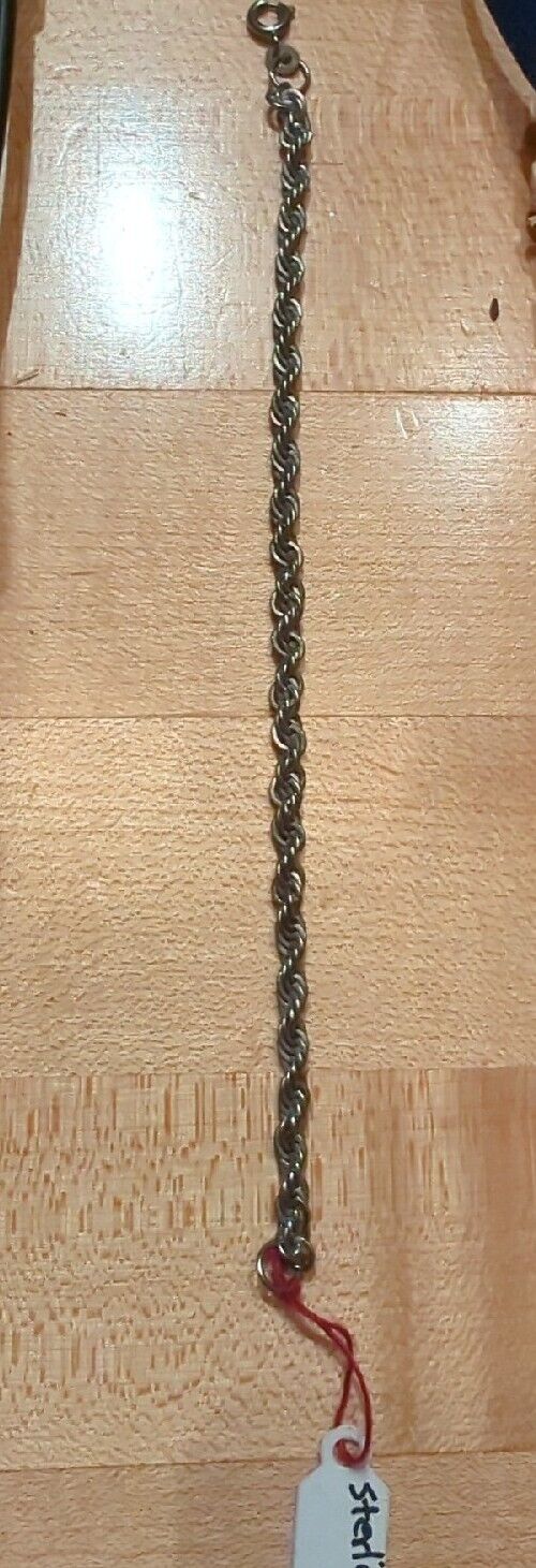 Vintage Sterling Silver Rope Bracelet