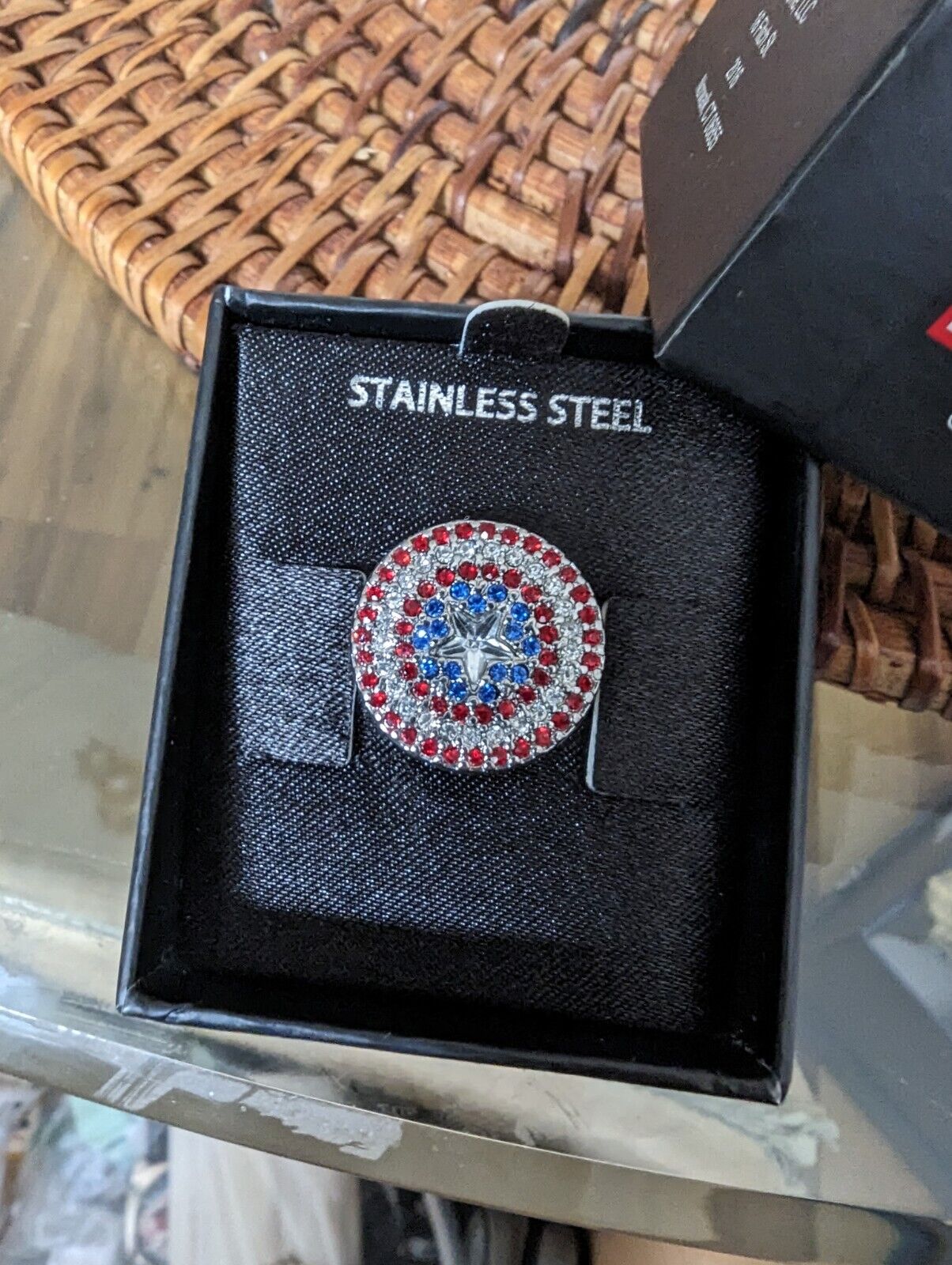 Captain America Shield Stainless Steel Womens Ring Size 6 Marvel Comics New